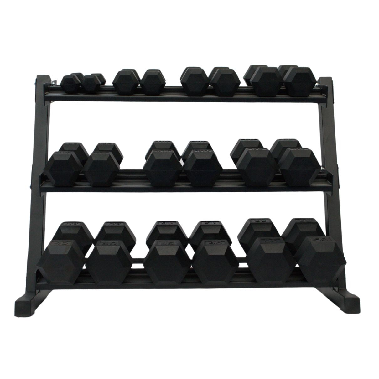 5-50 lb Dumbbell Set with 3-Tier Rack