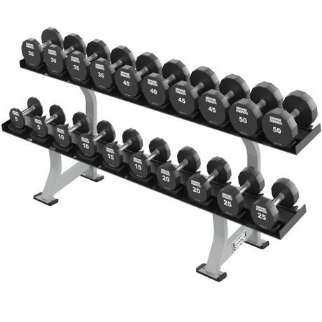 Hammer Strength Two Tier Dumbbell Rack - Discontinued Default Title Life Fitness Dumbell racks, power block stand, plate and bar storage, kettlebell racks, ball racks a9cef648-605c-ed11-834a-0af6a9949c45_FW-DR2_.